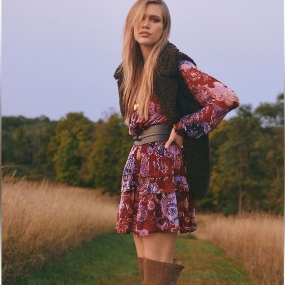 MARAIS PRINTED CHIFFON MINI DRESS - Picture 5 of 13